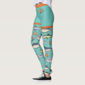 Niedlich Funny Fish Swimming Strand Mural Aquarium Leggings (Links)