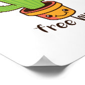 Niedlich Funny FREE HUGS Hugz Cacti Cactus Prickly Poster (Ecke)
