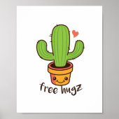 Niedlich Funny FREE HUGS Hugz Cacti Cactus Prickly Poster (Vorne)