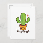 Niedlich Funny FREE HUGS Hugz Cacti Cactus Prickly Postkarte (Vorne/Hinten)