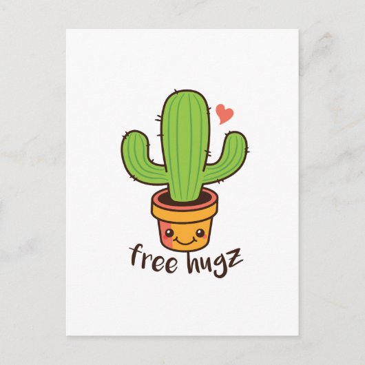 Niedlich Funny FREE HUGS Hugz Cacti Cactus Prickly Postkarte (Vorderseite)