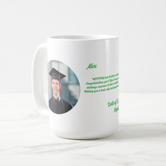 Niedlich Funny Frog Foto Message Abschluss Geschen Kaffeetasse (Vorderseite Links)