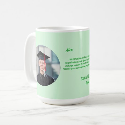 Niedlich Funny Frog Foto Message Abschluss Geschen Kaffeetasse (Vorderseite Links)