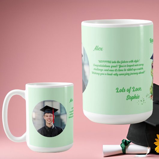 Niedlich Funny Frog Foto Message Abschluss Geschen Kaffeetasse