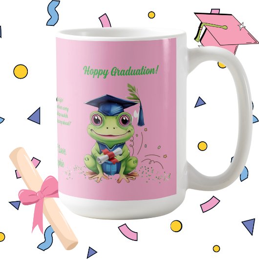 Niedlich Funny Frog Foto Message Abschluss Geschen Kaffeetasse