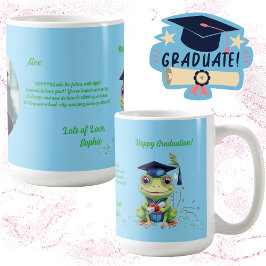 Niedlich Funny Frog Foto Message Abschluss Geschen Kaffeetasse