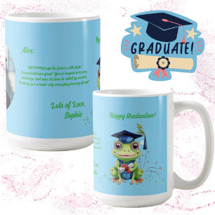Niedlich Funny Frog Foto Message Abschluss Geschen Kaffeetasse