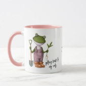Niedlich Funny Frog Garening Personalisierter Name Tasse (Links)