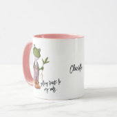 Niedlich Funny Frog Garening Personalisierter Name Tasse (Vorderseite Links)