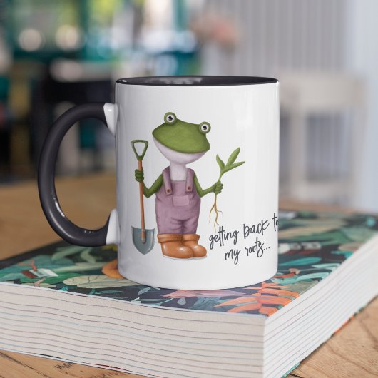 Niedlich Funny Frog Garening Personalisierter Name Tasse