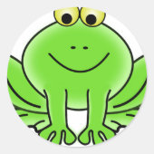 Niedlich Funny Frog Runder Aufkleber (Vorderseite)