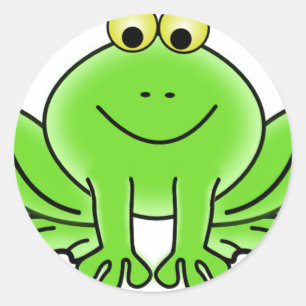 Niedlich Funny Frog Runder Aufkleber