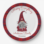 Niedlich Funny Frohe Weihnachts-Elf Personalisiert Pappteller (Vorderseite)