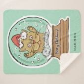 Niedlich Funny Funny Christmas Cat individuelle Na Sherpadecke (Vorderseite (Horizontal))