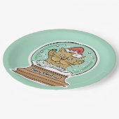 Niedlich Funny Funny Christmas Cat Papier Teller (Schrägansicht)