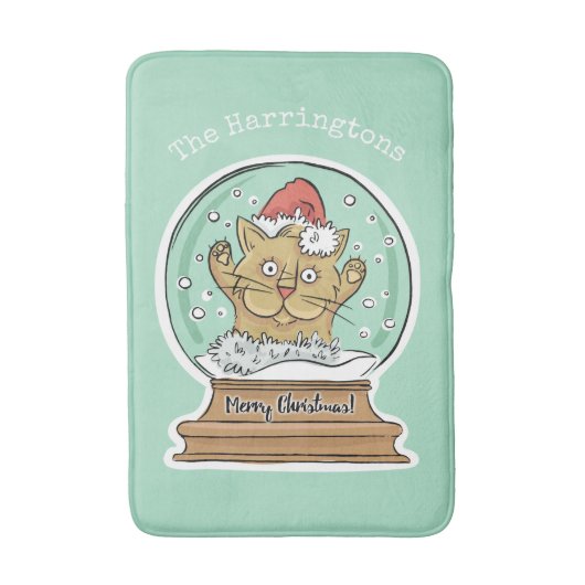 Niedlich Funny Funny Weihnachten individuelle Name Badematte (Vorderseite Vertikal)