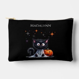 Niedlich Funny Ghost Black Kitten Halloween Zubehörtasche