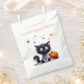 Niedlich Funny Ghost Black Retro Kitten Halloween Geschenktütchen (Ausgeschnitten)
