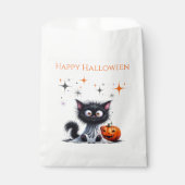 Niedlich Funny Ghost Black Retro Kitten Halloween Geschenktütchen (Vorderseite)