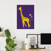 Niedlich Funny Giraffe Roller Skaten Kids Poster (Heimbüro)