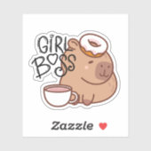 Niedlich Funny Girl Boss Capybara Aufkleber (Blatt)