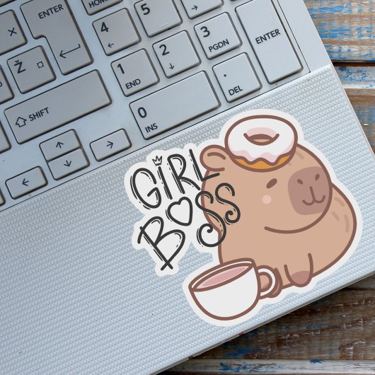 Niedlich Funny Girl Boss Capybara Aufkleber