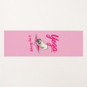 Niedlich Funny Girl Hot Pink Mops Yogamatte (Vorderseite (Horizontal))