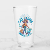 Niedlich Funny Girly Childless Cat Lady Kamala Har Glas (Rückseite)