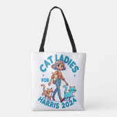 Niedlich Funny Girly Childless Cat Lady Kamala Har Tasche (Rückseite)