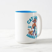 Niedlich Funny Girly Childless Cat Lady Kamala Har Zweifarbige Tasse (VorderseiteRechts)