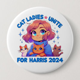Niedlich Funny Girly Childless Cat Lady Unite Harr Button