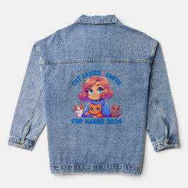 Niedlich Funny Girly Childless Cat Lady Unite Harr Jeansjacke
