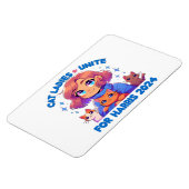 Niedlich Funny Girly Childless Cat Lady Unite Harr Magnet (Linke Seite)