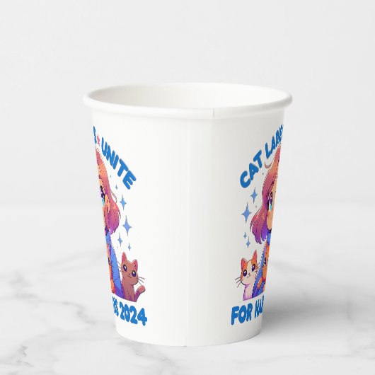 Niedlich Funny Girly Childless Cat Lady Unite Harr Pappbecher (Rechts)