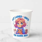 Niedlich Funny Girly Childless Cat Lady Unite Harr Pappbecher (Vorderseite)