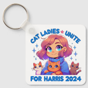 Niedlich Funny Girly Childless Cat Lady Unite Harr Schlüsselanhänger