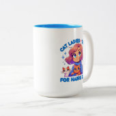 Niedlich Funny Girly Childless Cat Lady Unite Harr Zweifarbige Tasse (VorderseiteRechts)