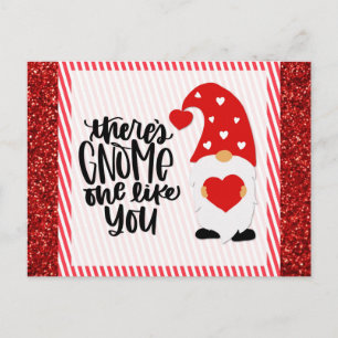 Niedlich Funny Gnome Red Glitzer Postkarte