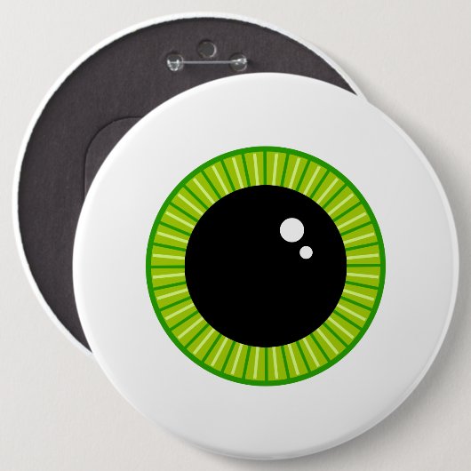 Niedlich Funny Green Eyeball Button (Vorne & Hinten)