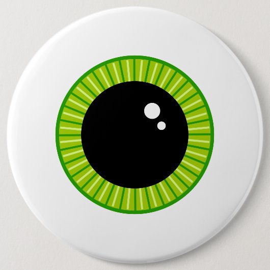 Niedlich Funny Green Eyeball Button (Vorderseite)