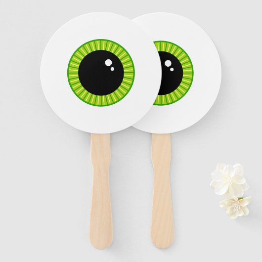 Niedlich Funny Green Eyeball Fächer (Vorne und Hinten)