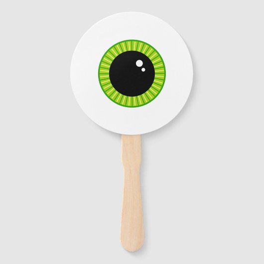 Niedlich Funny Green Eyeball Fächer (Vorderseite)