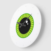 Niedlich Funny Green Eyeball Große Wanduhr (Winkel)