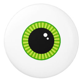 Niedlich Funny Green Eyeball Keramikknauf