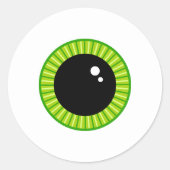 Niedlich Funny Green Eyeball Runder Aufkleber (Vorderseite)