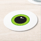 Niedlich Funny Green Eyeball Runder Pappuntersetzer (Angewinkelt)