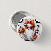 Niedlich Funny Halloween Ghost Button (Vorne & Hinten)
