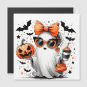 Niedlich Funny Halloween Ghost Magnetkarte (Vorne/Hinten)