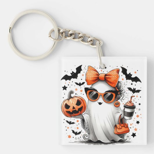 Niedlich Funny Halloween Ghost Schlüsselanhänger (Vorderseite)