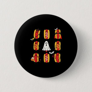 Niedlich Funny Halloweiners Hot Dog Ghosts Hallowe Button